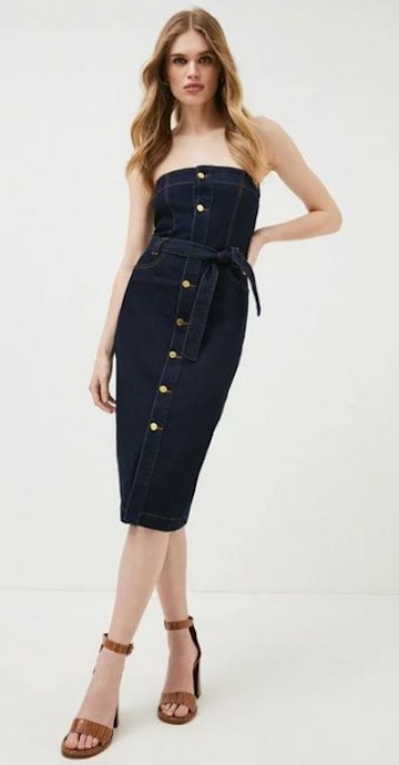 strapless denim dress karen millen