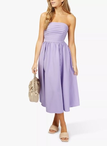 little mistress purple strapless bandeau dress