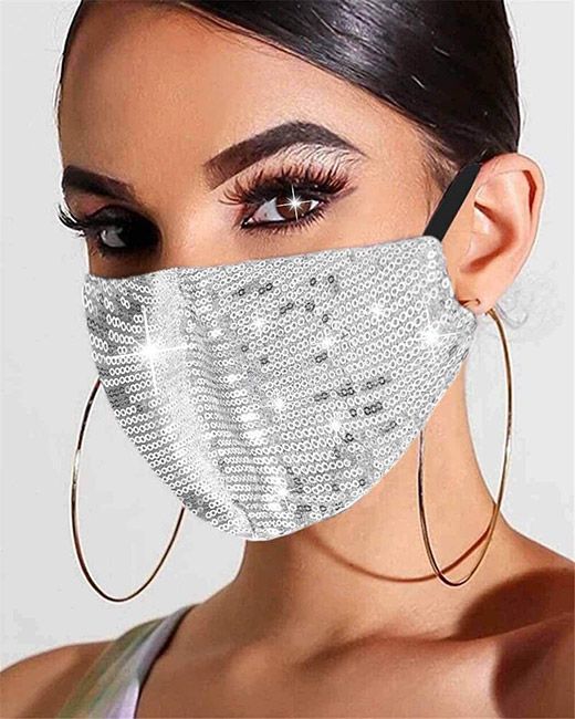 SALE Maske Glitter Face gold oder silber sortiert 