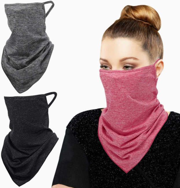 Summer Face Cover with Ear Loops Anti-Slip Neck Gaiter Scarf for Outdoor Sports 