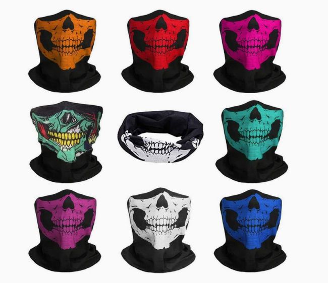 Halloween Scary Skull Neck Face Cover Tube Scarf Horror Goth Snood Bandana Masks 