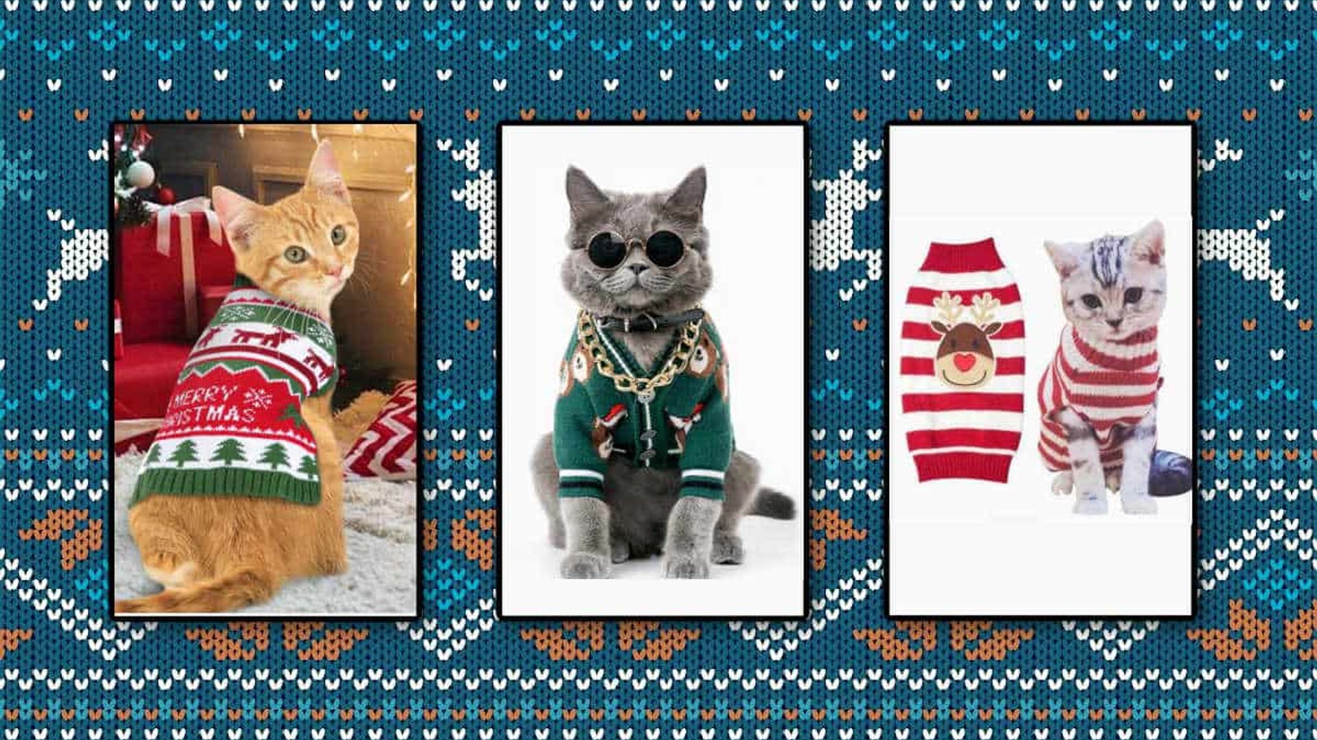 cat christmas jumper knitted