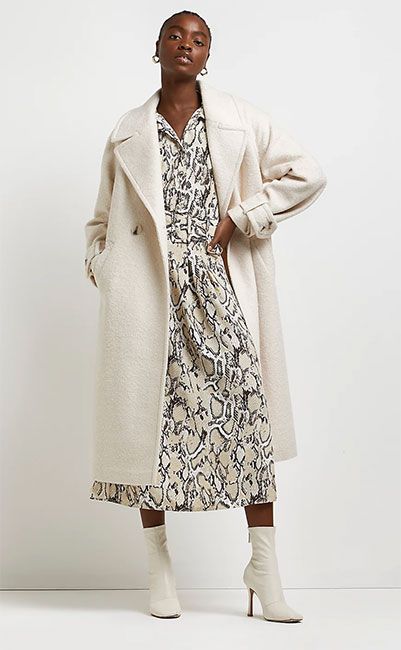 Aspesi Wool Coat cream flecked casual look Fashion Coats Wool Coats 