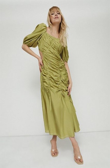 Warehouse-green-satin-dress