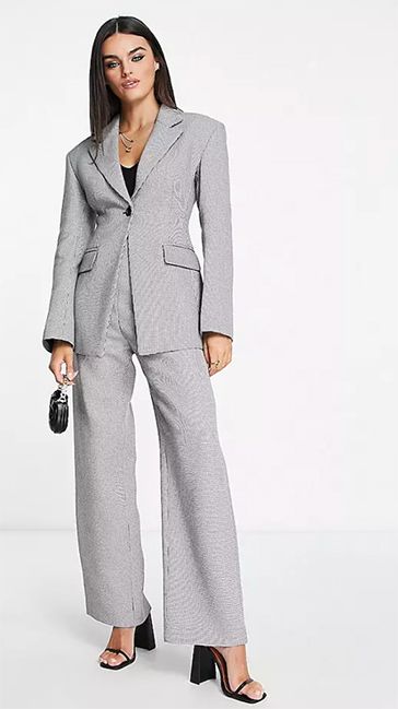 grey tailored women's suit