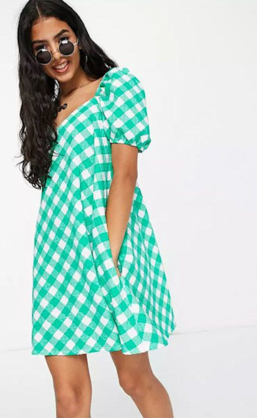 green-gingham