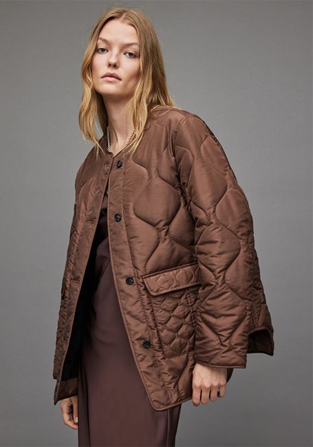 quilted coat brown