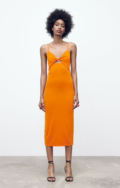 zara orange dress 2022