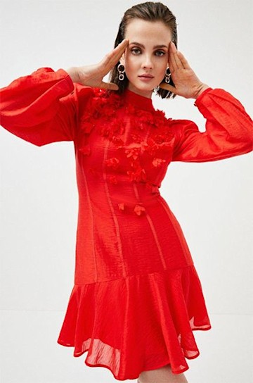 Karen-Millen-red-mini-dress