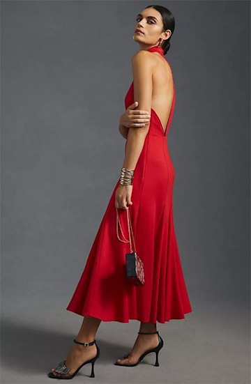 Anthropologie red dress