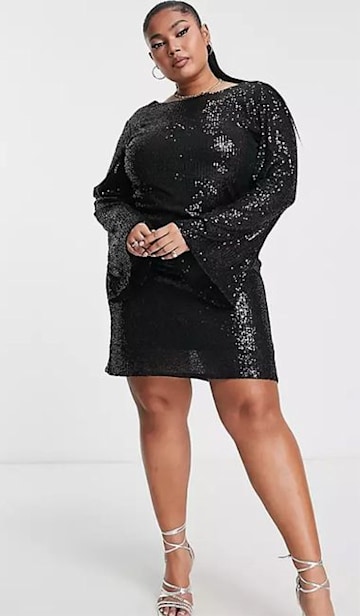 black sequin mini dress 