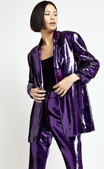 Purple Sequin Blazer