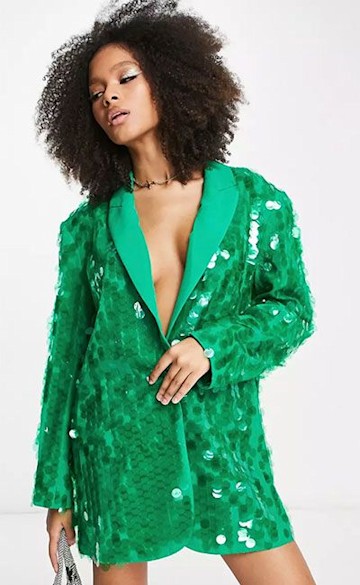 Green oversized sequin blazer from ASOS