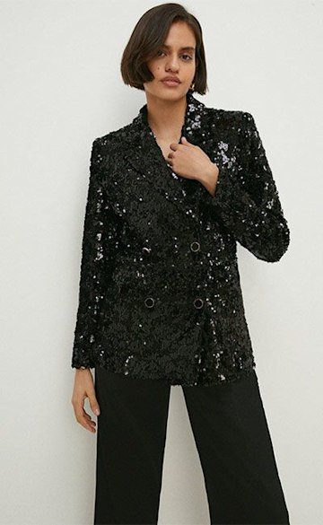 Oasis black sequin blazer