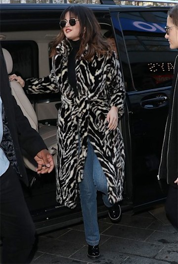 Selena Gomez mango coat