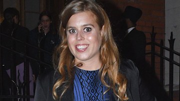Princess Beatrice braves the cold in a stunning blue metallic mini ...