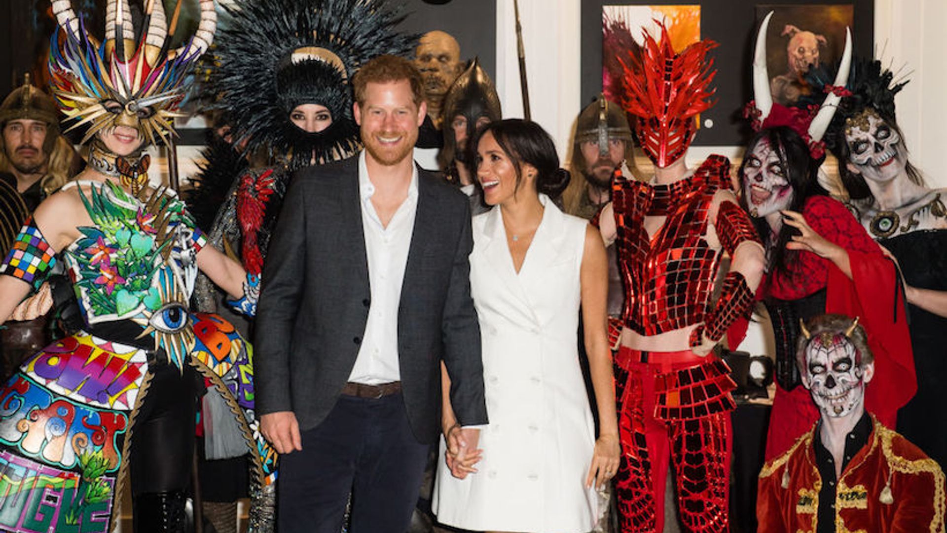 Meghan Markle stuns in Maggie Marilyn tuxedo dress on day two of New