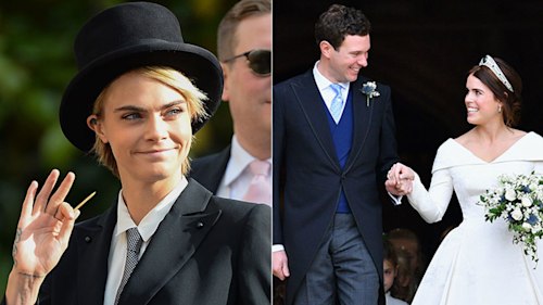 See Princess Eugenie's amazing response to Cara Delevingne's royal wedding outfit