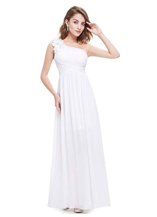 white one shoulder dress amazon