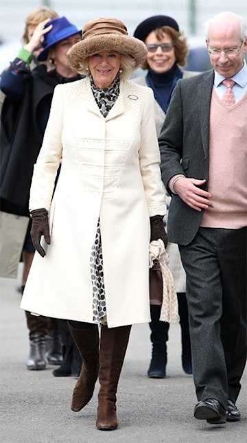 Camilla Parker-Bowles WOWS in white for Cheltenham Ladies Day | HELLO!