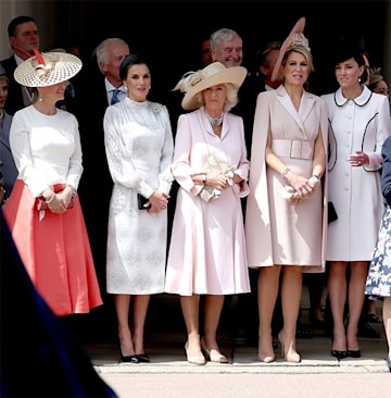 The Duchess of Cornwall wows in pink Anna Valentine dress at the Order ...