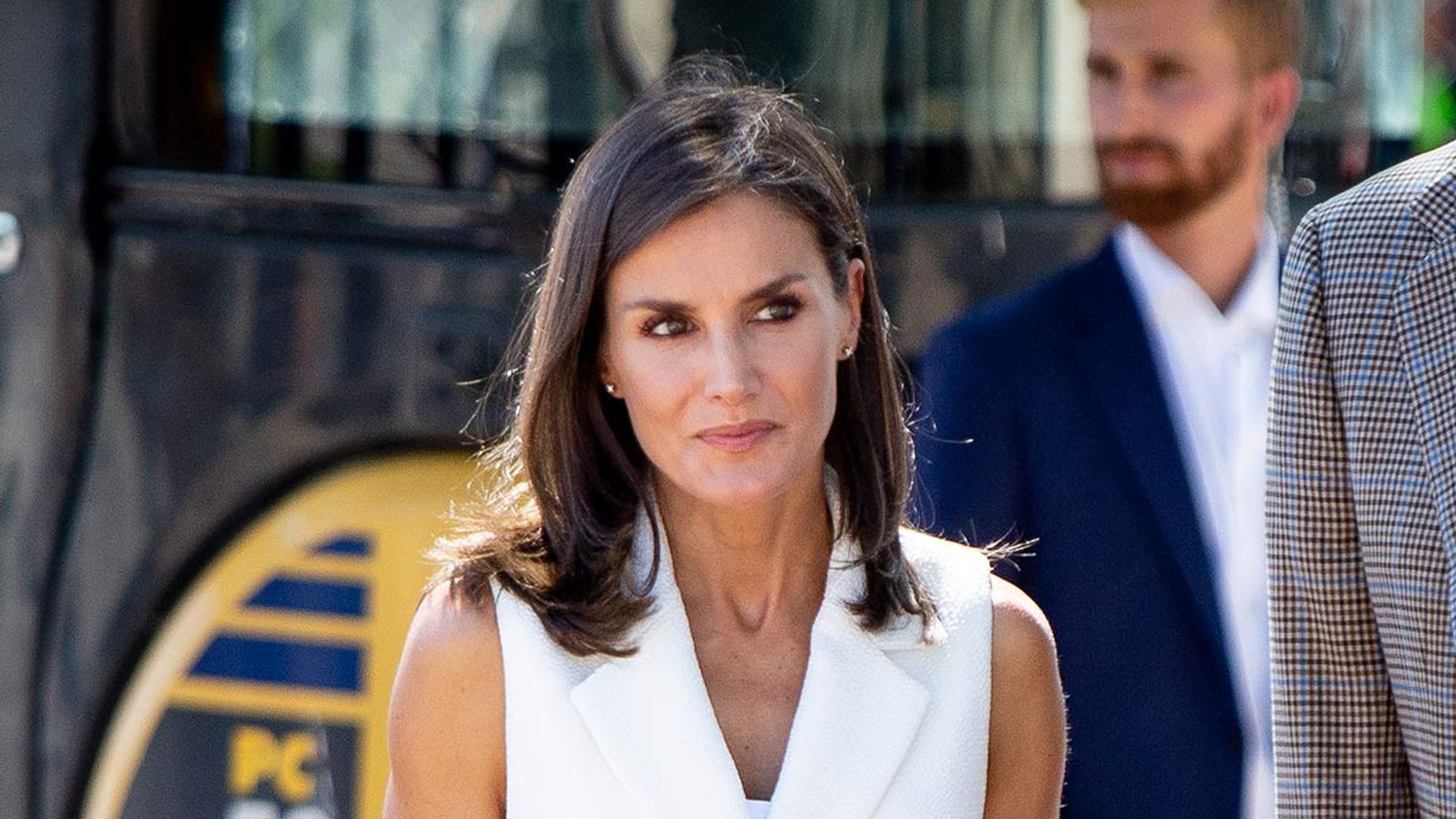 Queen Letizia Rocks Her Favourite Leather Leggings In Madrid 