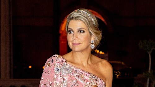 Queen Maxima wows in gorgeous pink cape dress for royal engagement in New Delhi