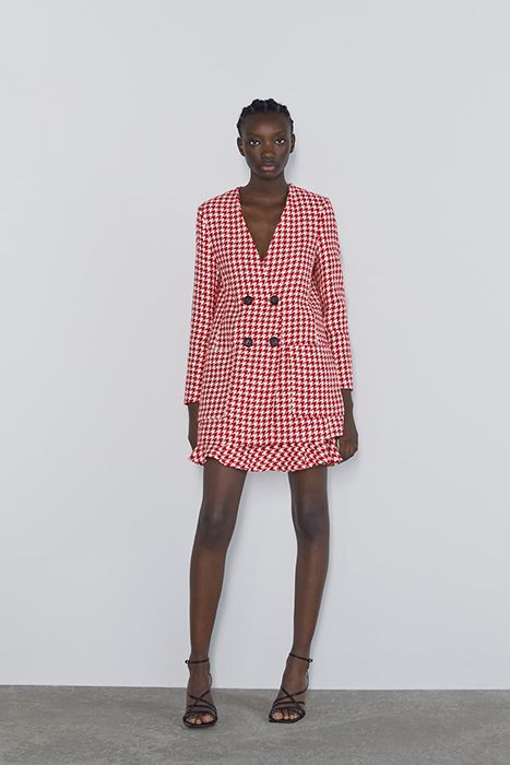 zara dogtooth coat