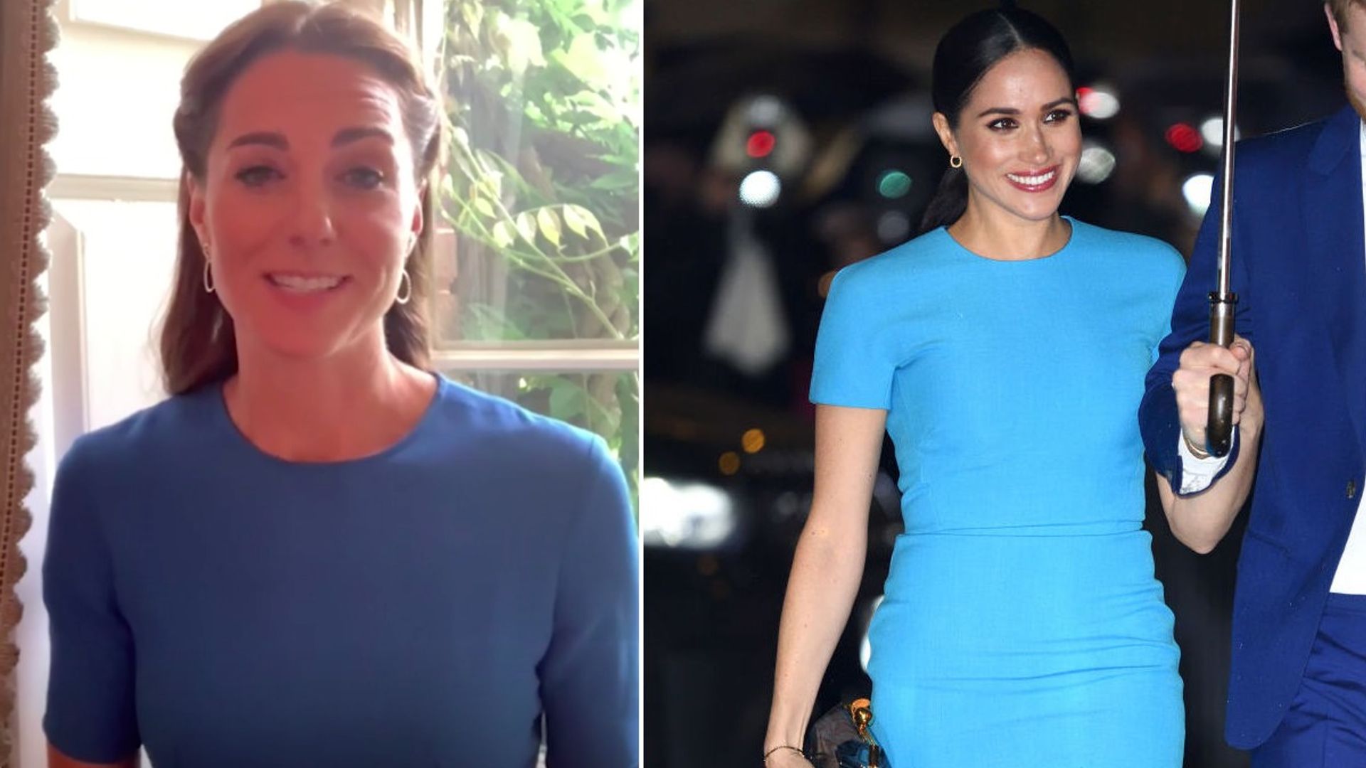 Kate Middleton Twins With Meghan Markle In Bold Blue Dress For New ...