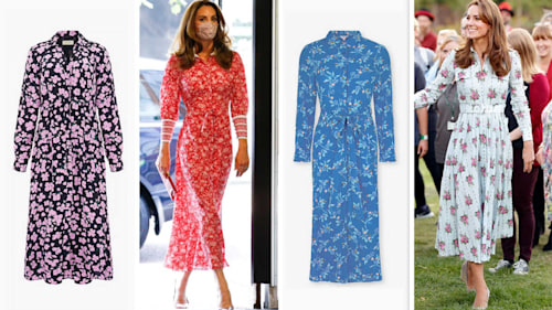 Get a Kate Middleton style floral shirt dress on sale for up to 70% off