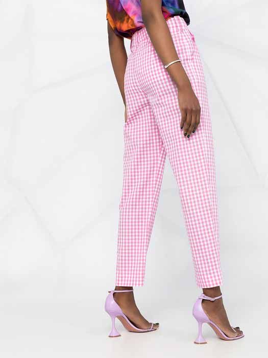 zara gingham trousers pink