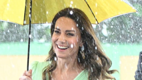 Kate Middleton glows in most striking dress yet during Bahamas rainstorm