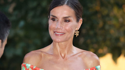 Queen Letizia of Spain's floaty thigh-split dress has fans in disbelief