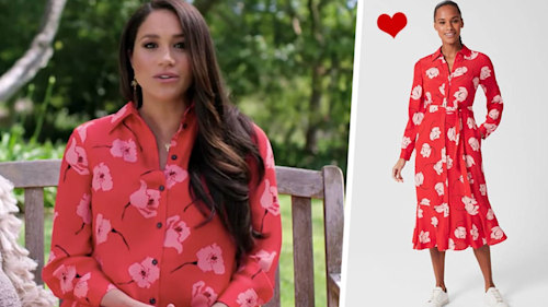 Loved Meghan Markle’s red floral shirt dress? We’ve found a lookalike that’s almost identical - and it’s in the sale