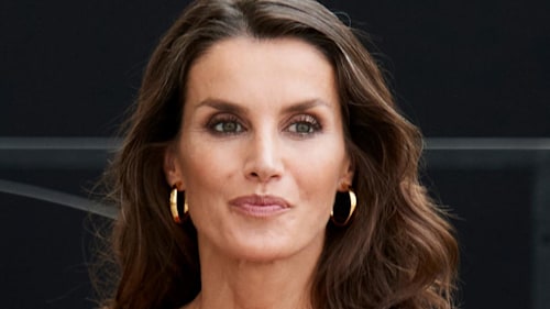 Queen Letizia looks chic in sophisticated dress at state event