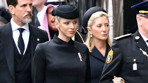 Princess Charlene has sombre style moment at Queen Elizabeth II's funeral
