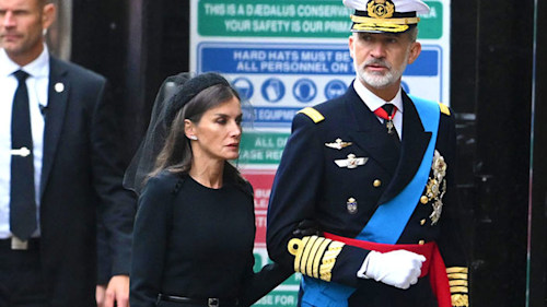 Queen Letizia of Spain epitomises elegance in pencil dress at Queen's funeral