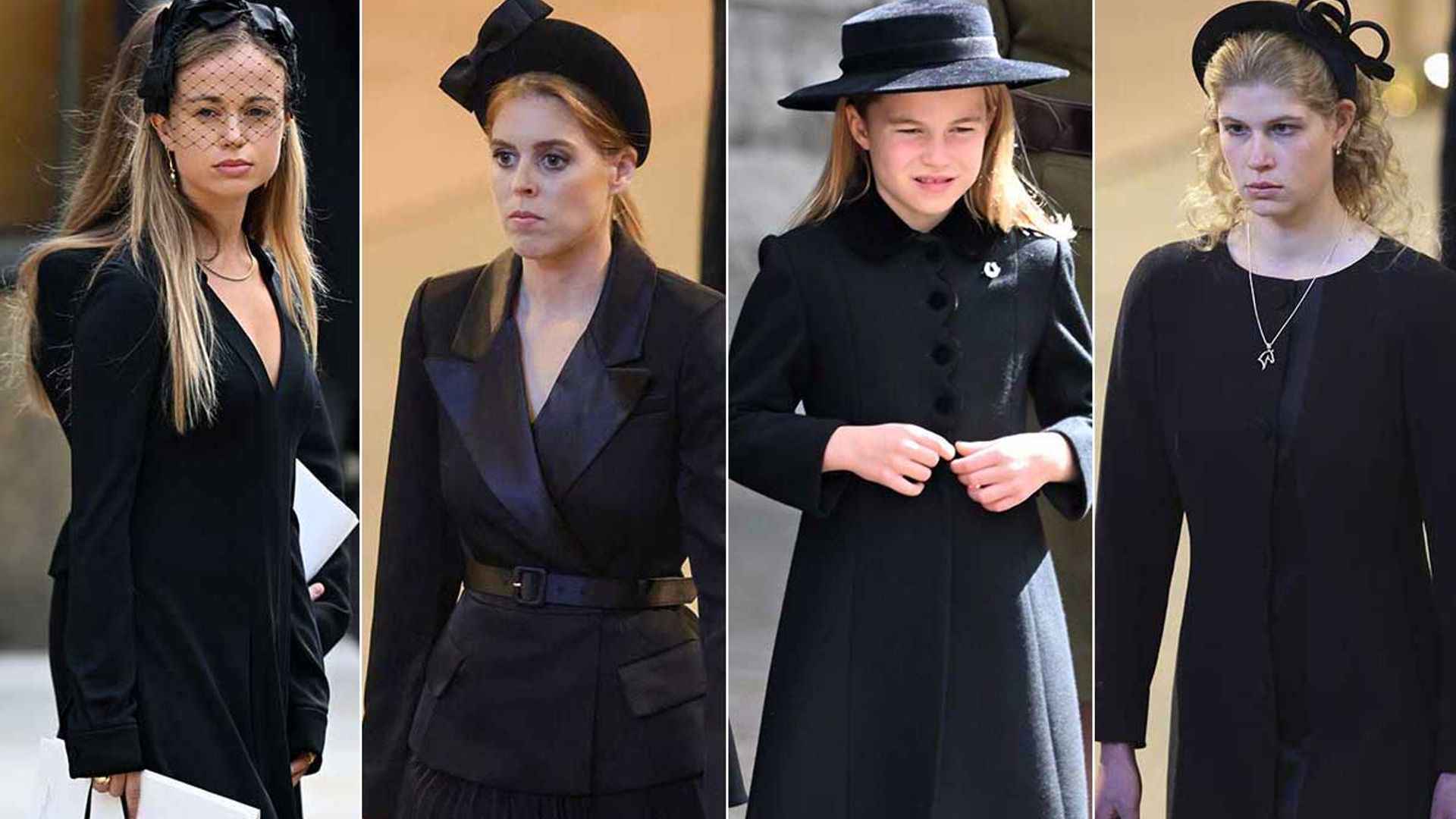 Royals in mourning bows Kate Middleton, Princes Beatrice, Princess