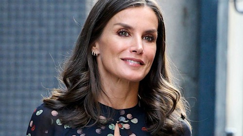 Marks & Spencer has a perfect lookalike for Queen Letizia's printed midi dress