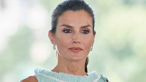 Queen Letizia makes a statement in glittering ballgown and heels