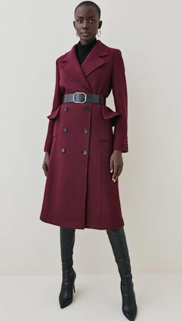 karen millen burgundy coat wore by pippa middleton