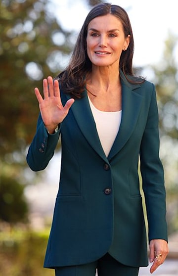 Queen Letizia of Spain greeting crowds