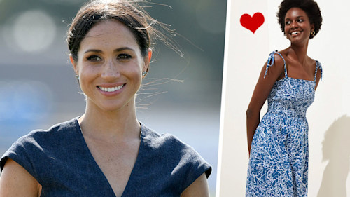 Meghan Markle surprises in Marks & Spencer striped beach dress