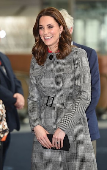 Kate Middleton's gray plaid coat