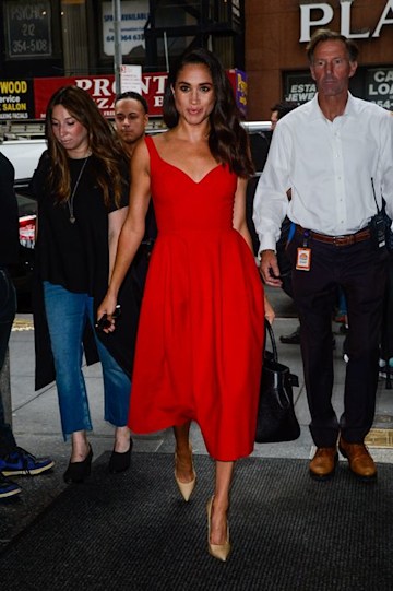 Meghan Markle in a red dress