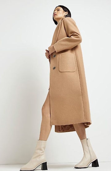 camel coat from river island