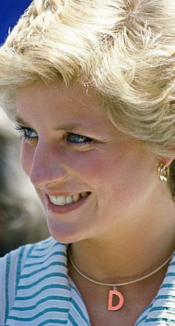 princess diana with an initial necklace