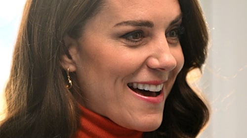 Princess Kate is ravishing in red hot outfit and classic camel coat