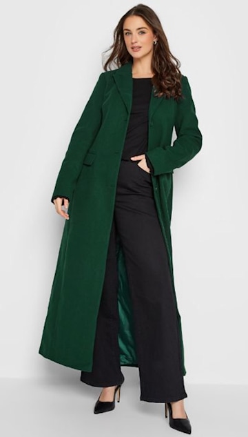 green long maxi coat from long tall sally