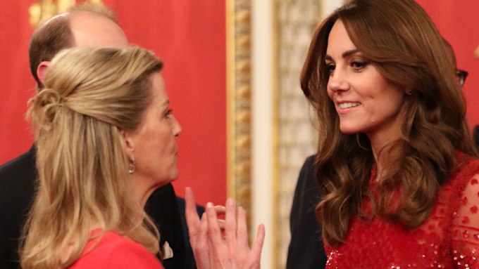 sophie wessex and kate middleton wearing red